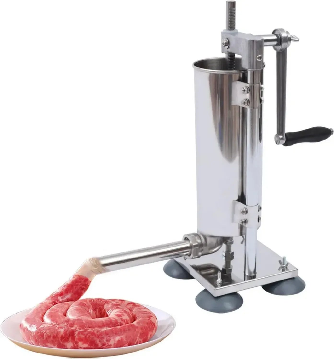 Machine à Saucisse 3L Manuelle en Acier Inoxydable pour Viande avec Poussoir