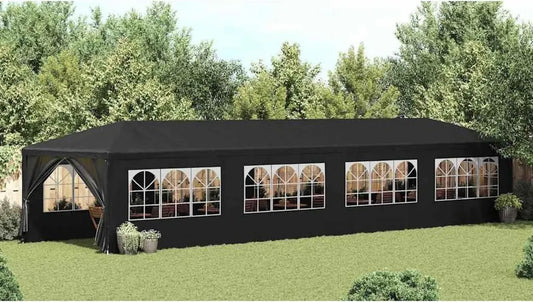 Tente de Réception 3x12m Anthracite - Abri Extérieur Résistant