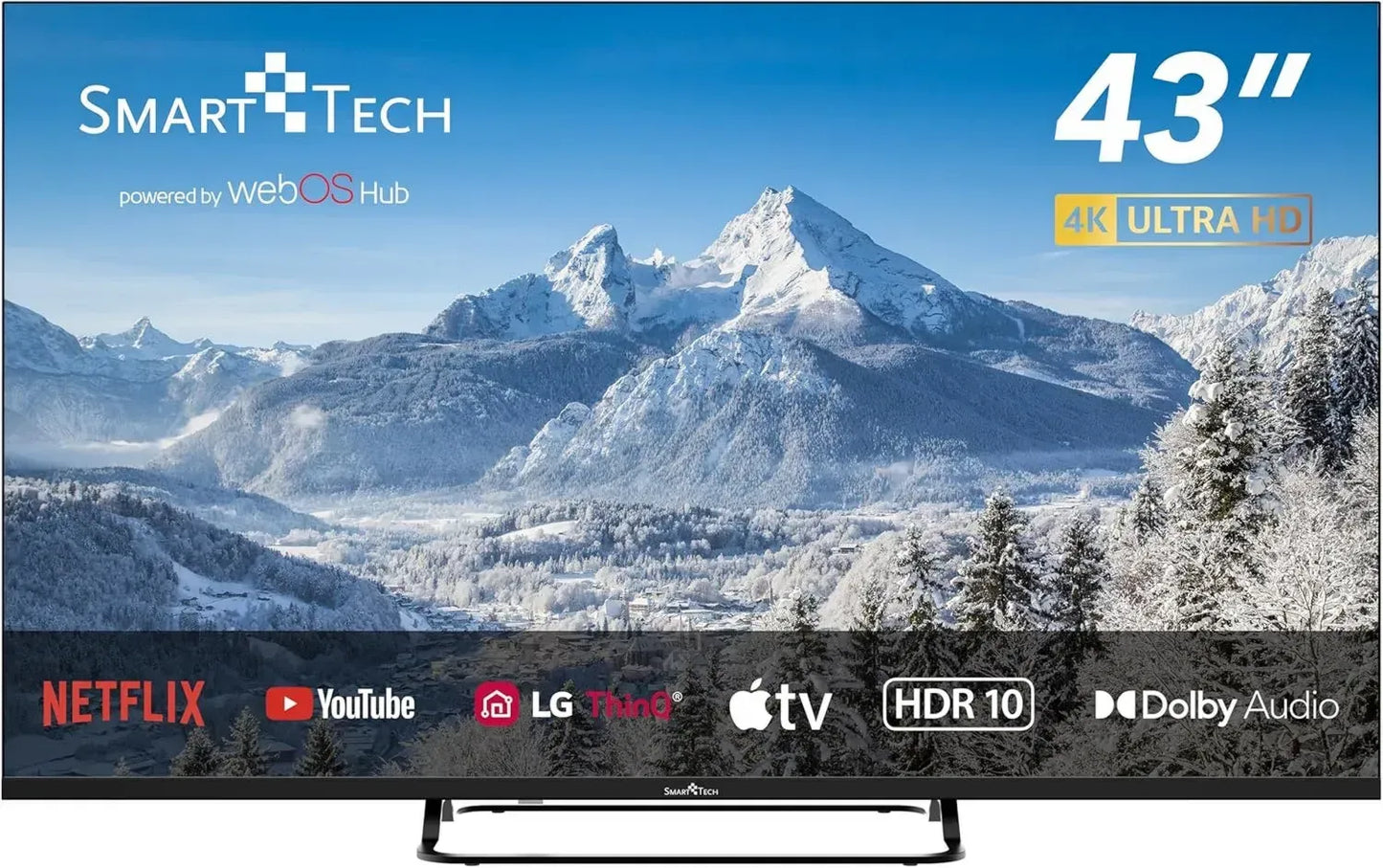 Téléviseur LED 4K UHD 43' Smart avec Web OS, Services de Streaming et Dolby Audio