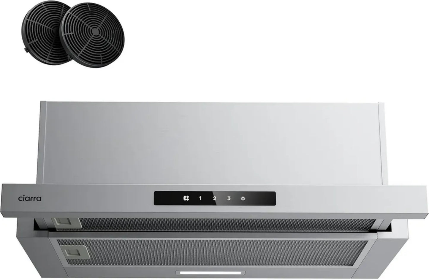 Hotte Encastrable CIARRA 60cm Inox 600 m³/h A+ avec Commande Tactile