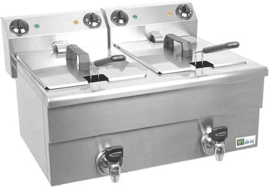 Friteuse Électrique Commerciale avec Robinet de Vidange - 2 x 10 L - AFI Collin Lucy