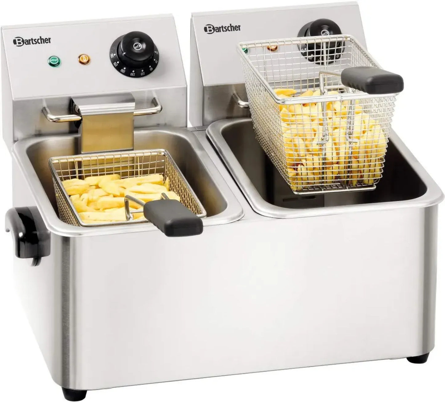 Friteuse Double Thermo-Optique Bartscher Snack II, 8L, 4000W, Acier Inoxydable