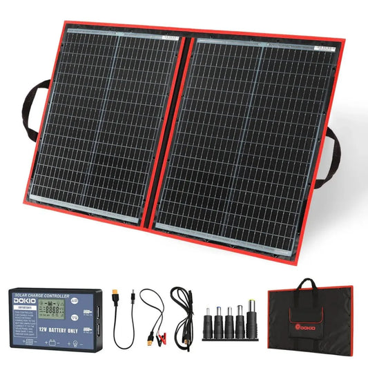 Kit Solaire Portable 100W Pliable Monocristallin avec Régulateur USB pour Batteries 12V