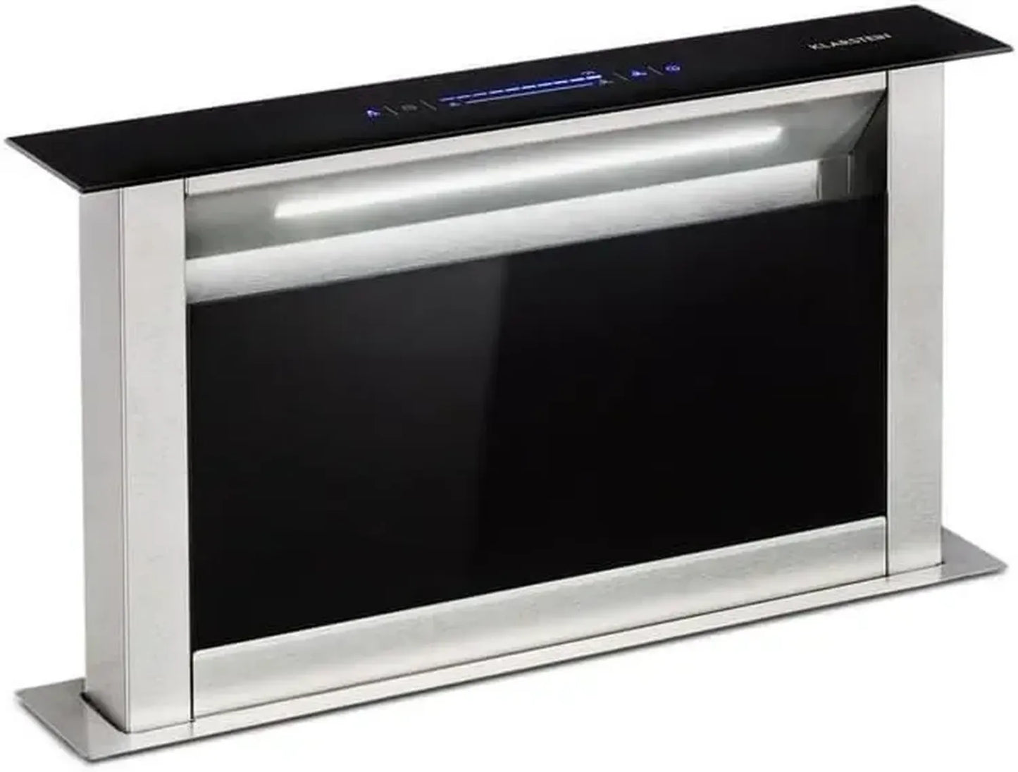 Hotte Encastrable Klarstein Royal Flush 60cm - Éco Efficacité A++, 576 m³/h, Silencieuse 51 dB, Commande Tactile, Lumière LED, Inox et Verre