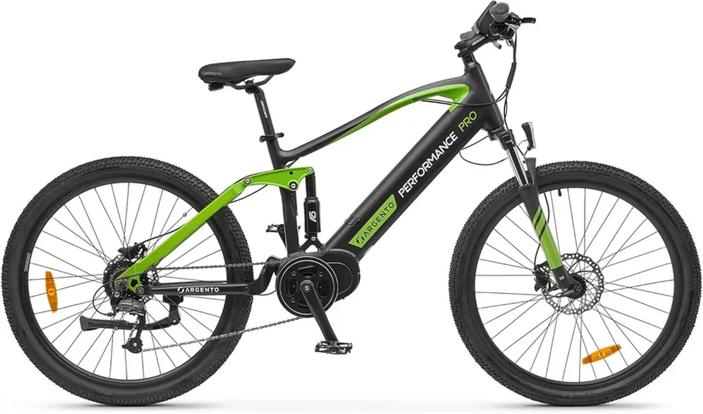 Vélo Électrique de Montagne Argento Performance Pro, 250W, 468Wh, 27.5', Noir/Vert