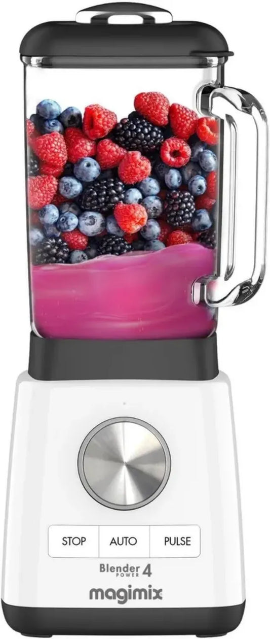 Mixeur Professionnel Magimix - Blender Multifonction en Verre pour Smoothies et Soupes - Blanc