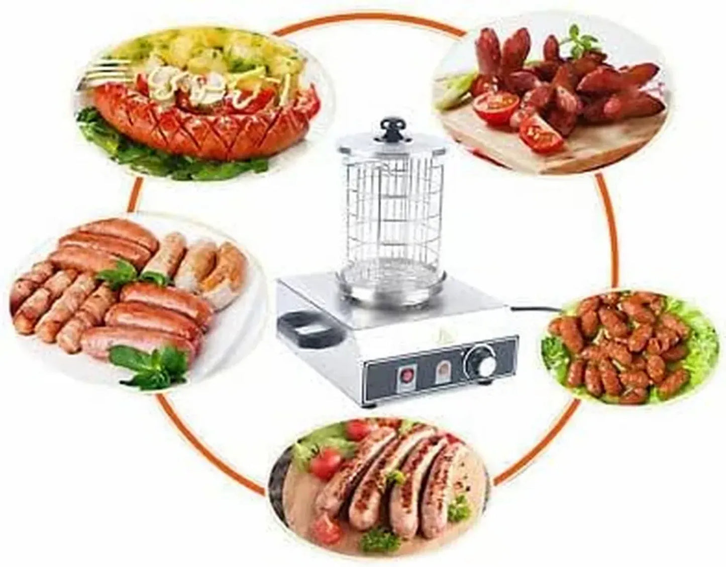 Appareil à hot-dog électrique en inox 350W - Chauffe-saucisses professionnel