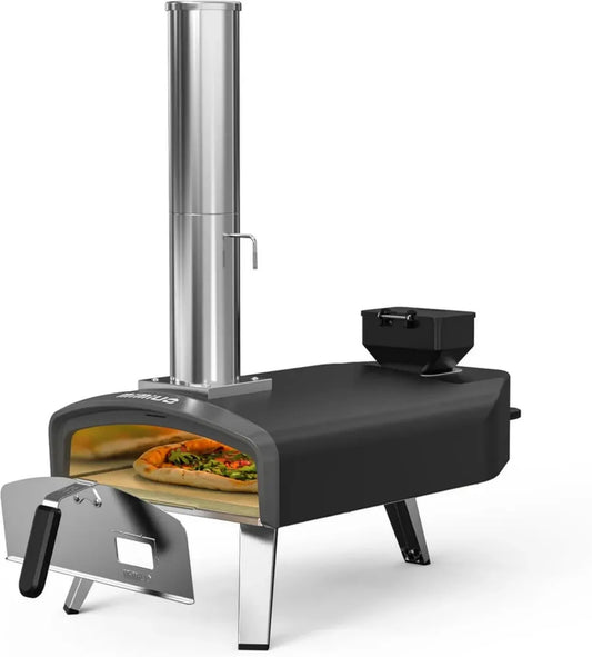 Four à Pizza Portable à Granulés avec Pierre 33cm - Parfait pour Barbecue et Camping