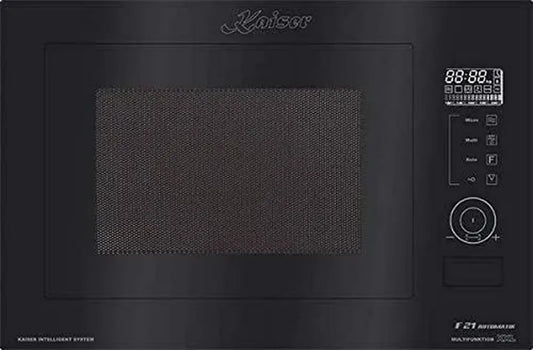 Micro-ondes Encastrable Kaiser EM 2510, Verre Noir, 25L, Gril à Air Chaud, 21 Fonctions, Sécurité Enfants