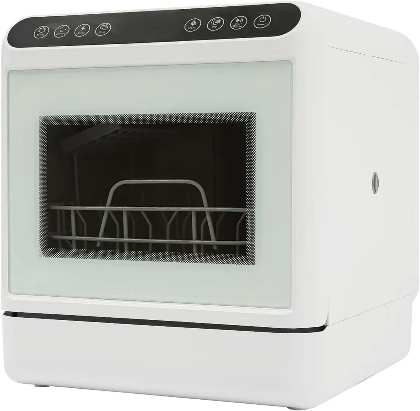 Lave-Vaisselle Compact 6L, 6 Couverts, 4 Programmes, Séchage à Air et Stockage Antibactérien