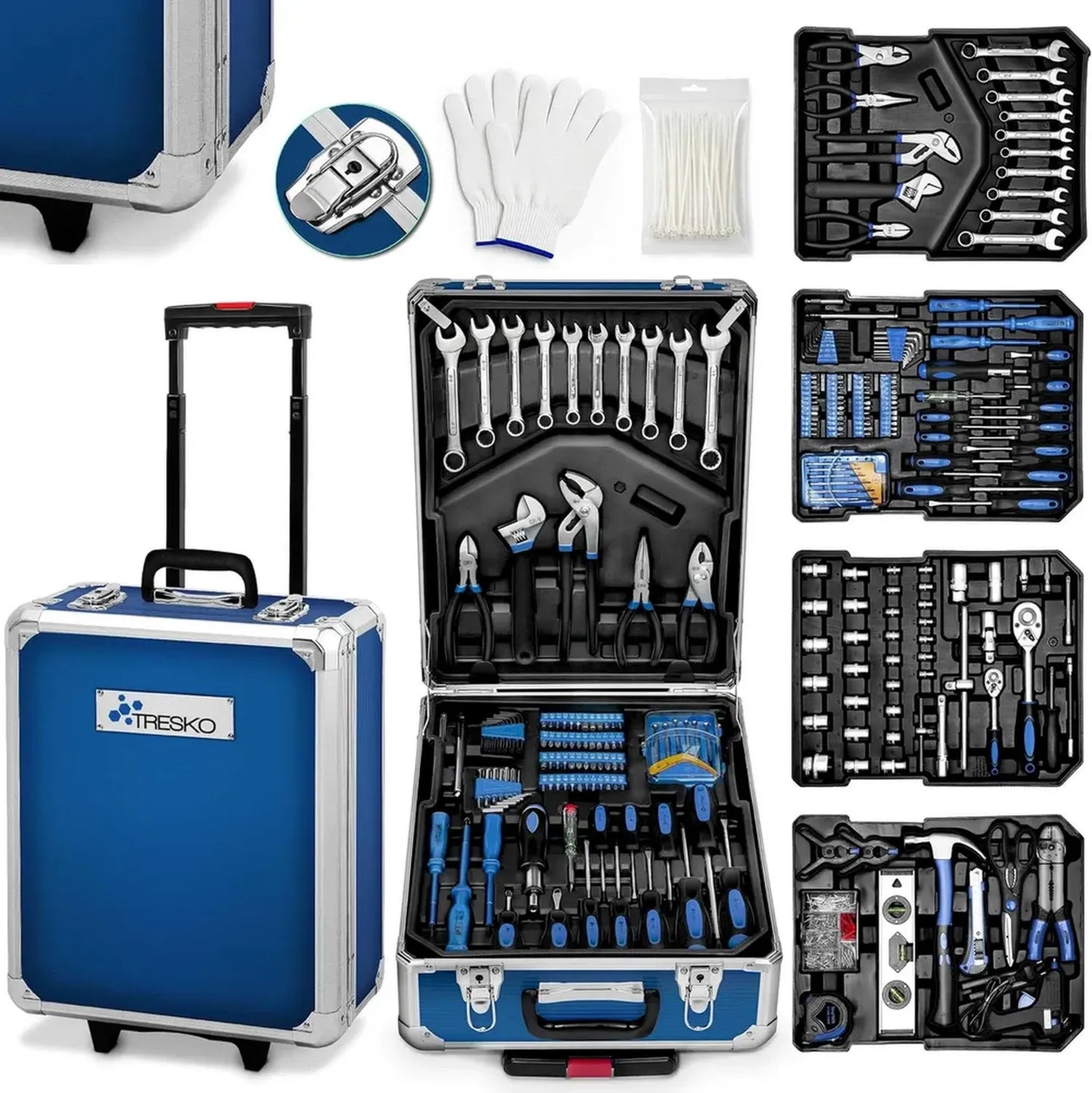 Ensemble d'outils 949 pièces en vanadium chrome avec valise aluminium