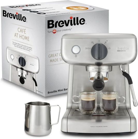 Machine à Expresso Breville Barista Mini avec Mousseur à Lait et Pompe Italienne 15 Bars