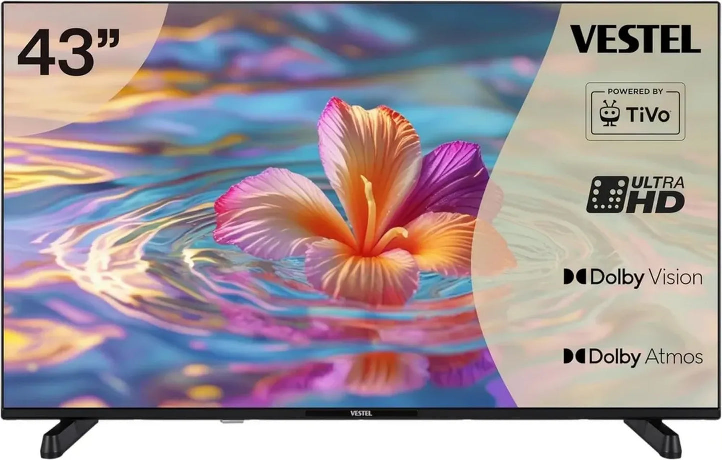 Smart TV LED 43' 4K UHD Vestel avec HDR Dolby Vision et Triple Tuner
