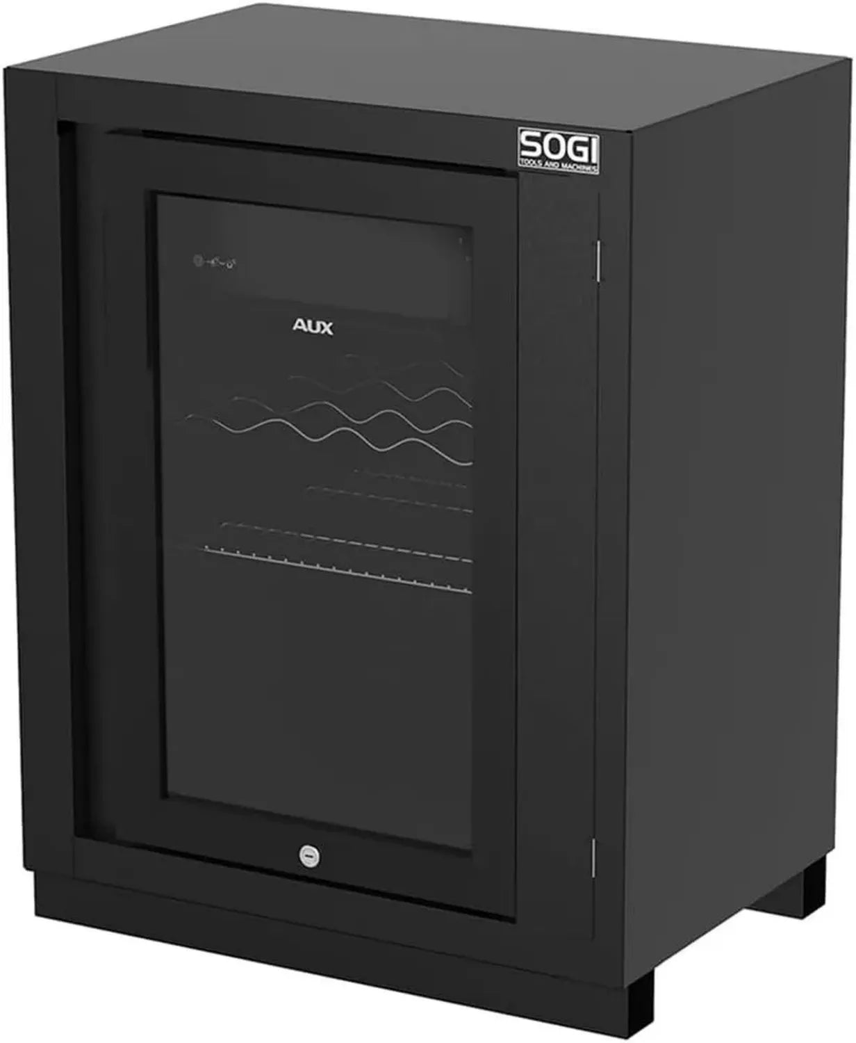 Armoire d'atelier avec frigo-congélateur intégré, 680x460x910 mm, Noir Graphite