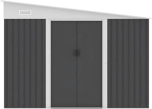 Abri de Jardin en Métal Galvanisé Anthracite 9,76 m² - Modèle Daxton