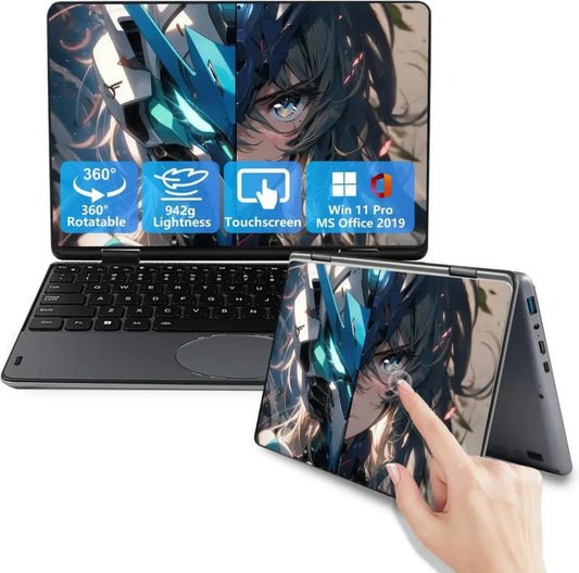 PC Portable 2-en-1 Tactile 11' Celeron N100, Windows 11, 16 Go RAM, Écran IPS Full HD, Clavier Lumineux, SSD 512 Go (Gris)