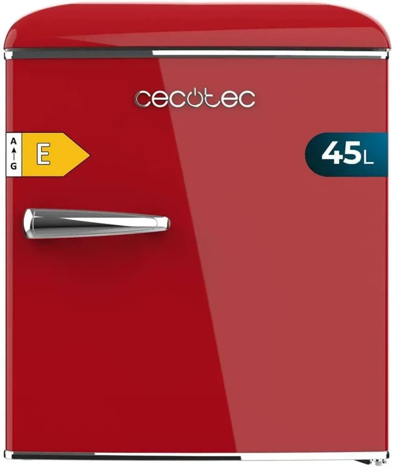 Cecotec Mini Réfrigérateur Bolero CoolMarket TT 45L Rouge, Style Rétro, Classe Énergétique E