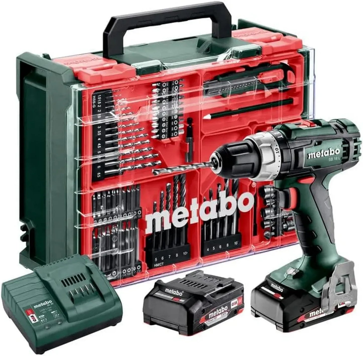 Perceuse-Visseuse à Percussion Sans Fil Metabo SB 18 L - Kit Complet avec 2 Batteries, Chargeur et Accessoires