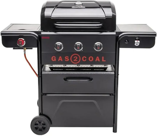Grill Combiné Gaz et Charbon Char-Broil Gas2Coal 330 avec Plaque Plancha