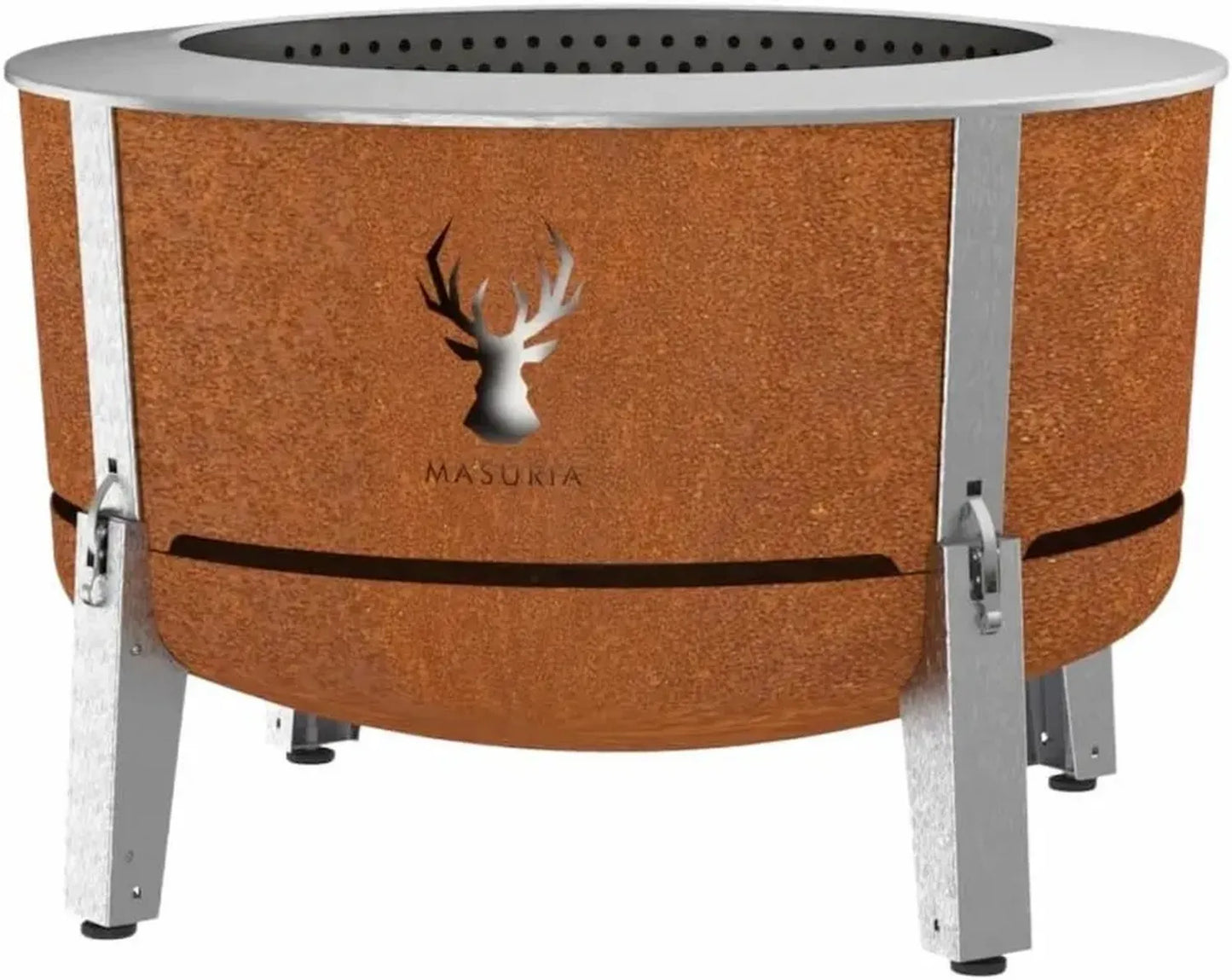 Brasero d'Extérieur Alpha 800 - Réduction de Fumée 95% - Fabriqué en UE - Foyer Inox Premium - Pieds Réglables - Grand Tiroir à Cendres