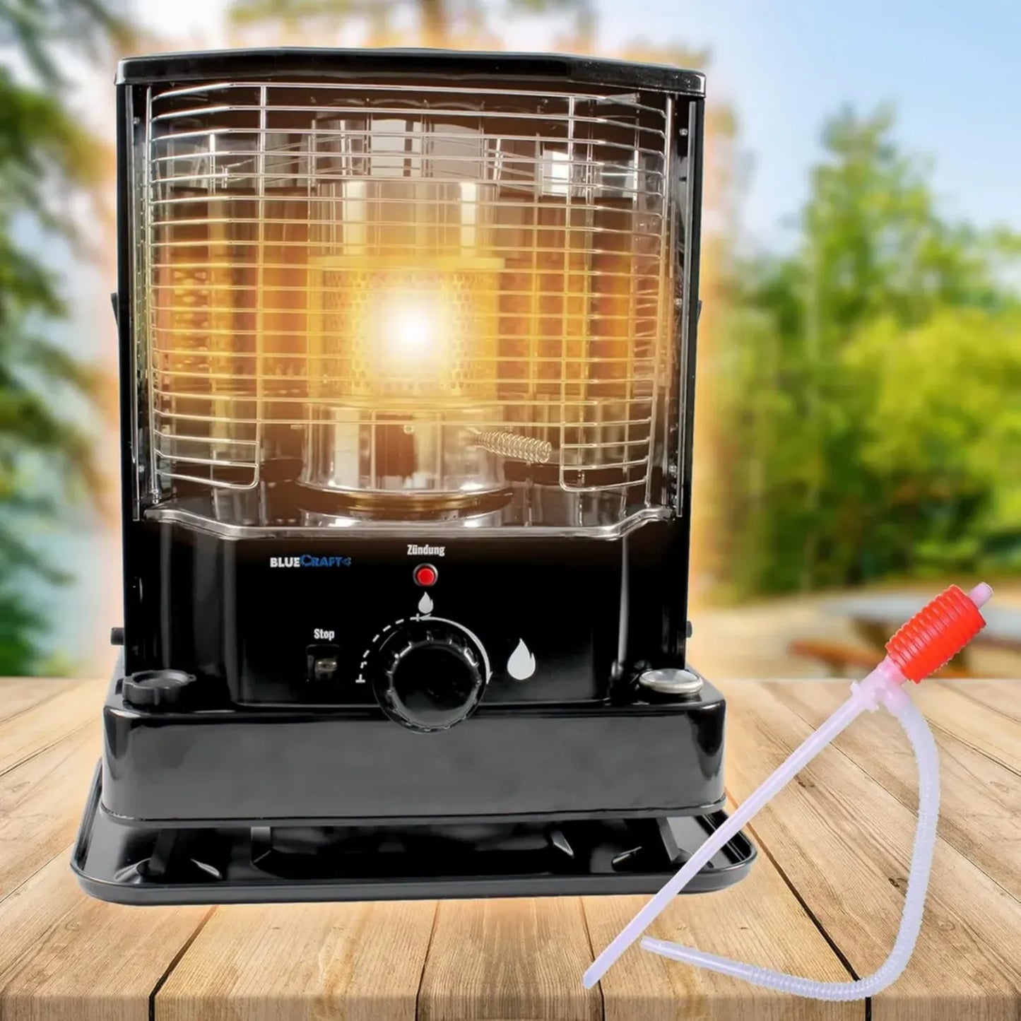 BlueCraft ZT-85 Réchaud à pétrole portable avec pompe manuelle | Chauffage d'urgence pour camping et extérieur | Poêle sans électricité