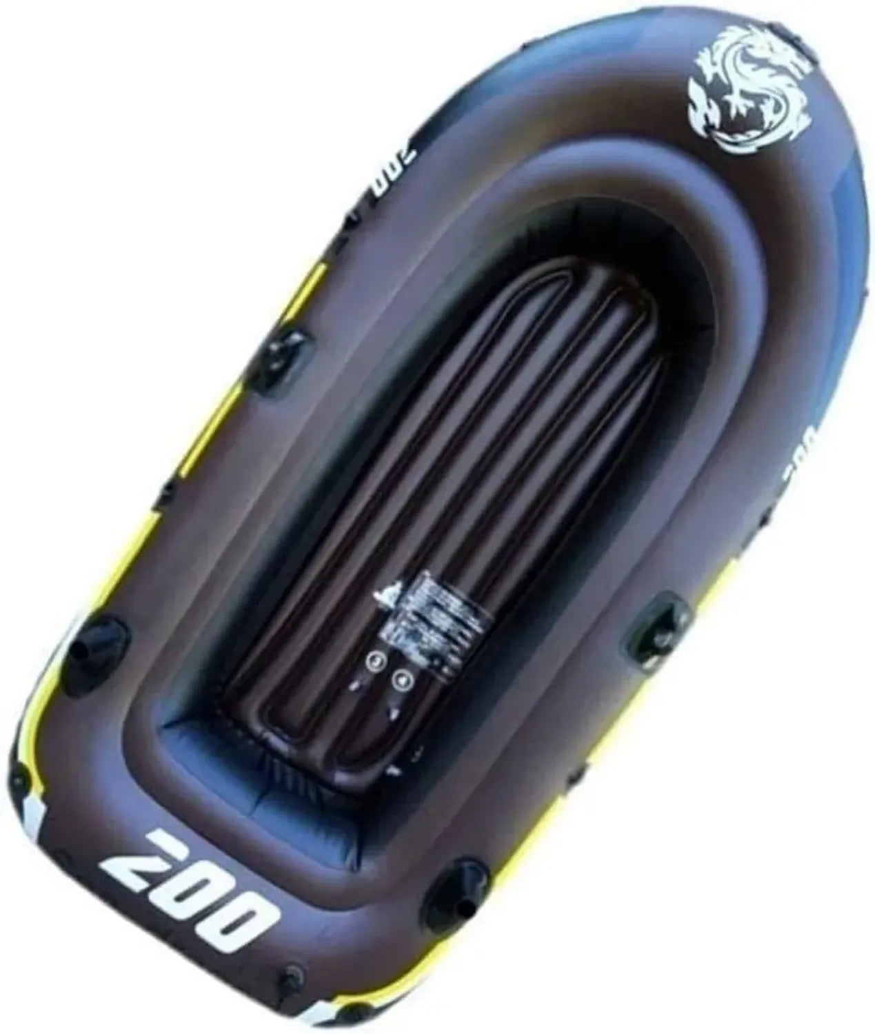 Canot Gonflable de Pêche avec Pagayes en Aluminium et Pompe Puissante