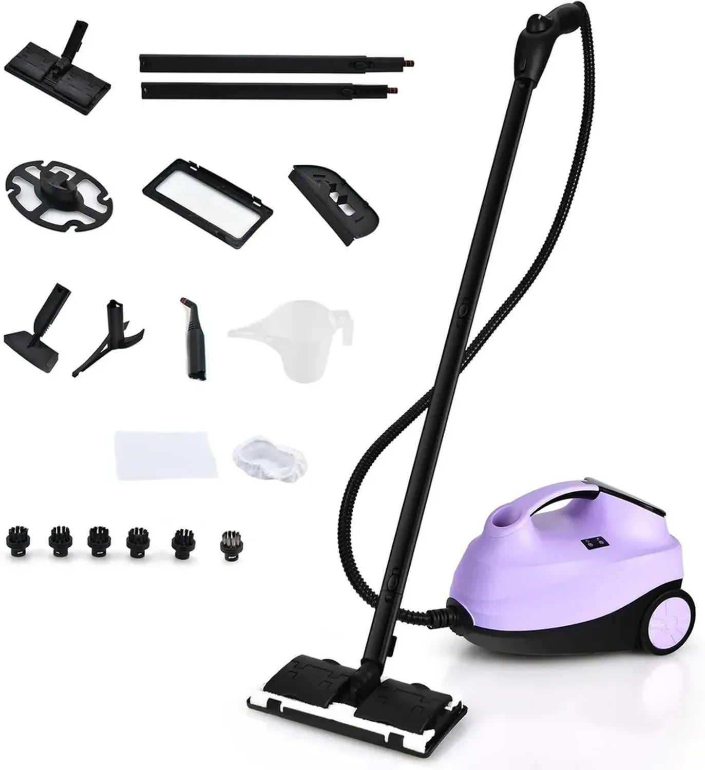 Nettoyeur vapeur haute performance 2000W avec 19 accessoires et réservoir de 1,5L