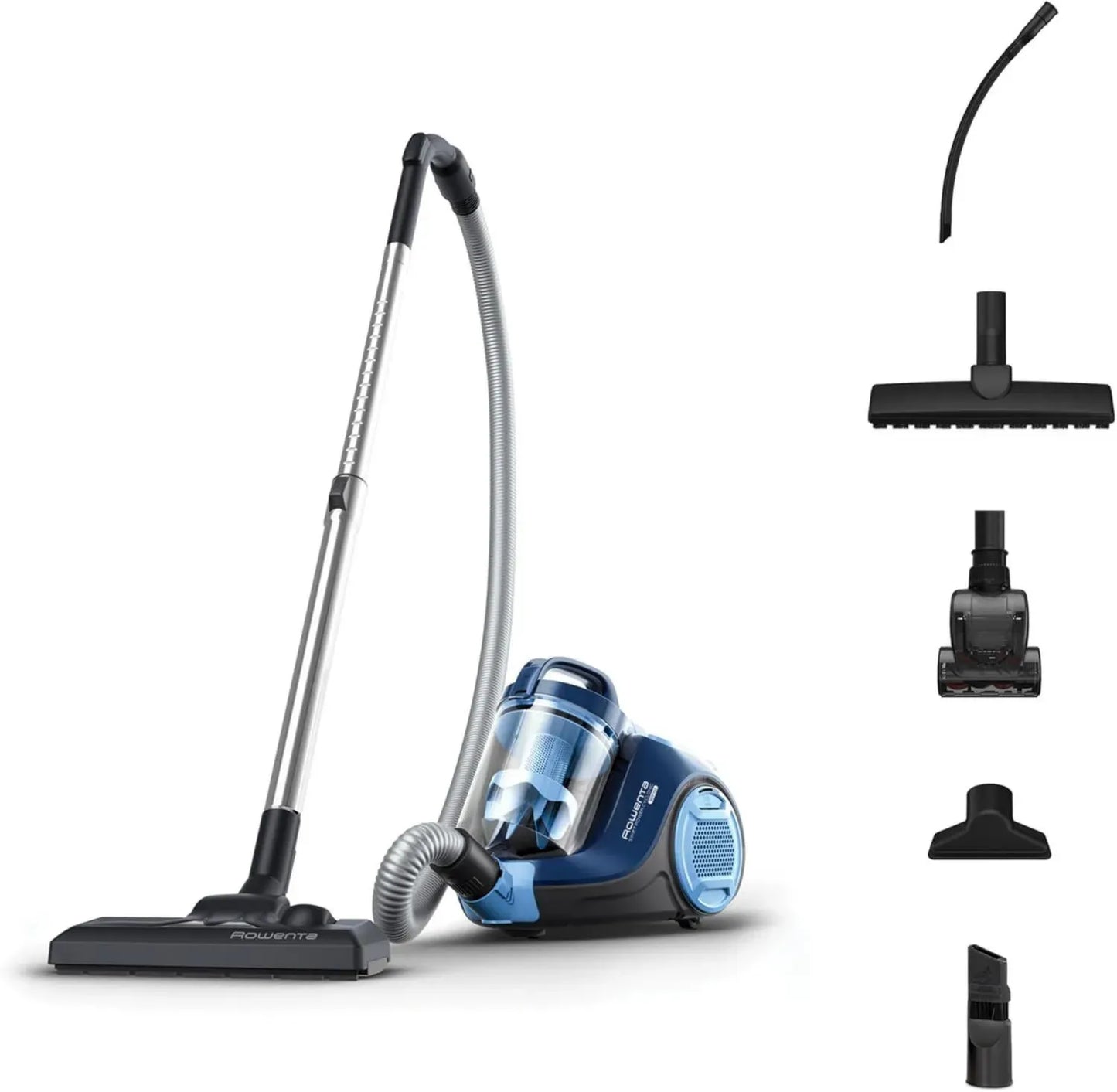 Rowenta Aspirateur Cyclonique Sans Sac 900W, Compact avec Haute Filtration et Accessoires, Modèle Bleu RO2981EA