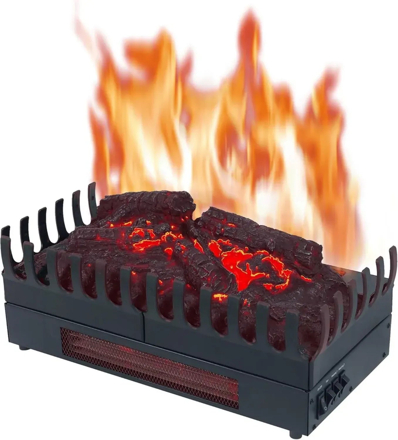 Cheminée Électrique avec Effet Flammes et Chauffage 2000W - LEDs - Fabriquée en France - Dimensions 45x23x24 cm - Garantie 2 Ans