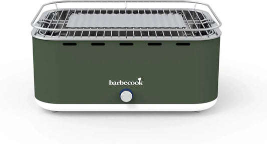 Barbecook Carlo Barbecue de Table au Charbon, Portable et Compact, Vert Armée 44x33x21 cm