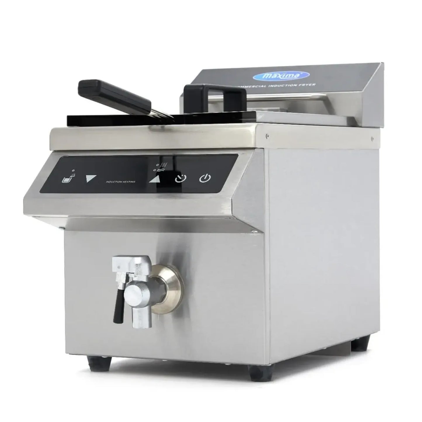 Friteuse à Induction 8L avec Panier et Robinet de Vidange