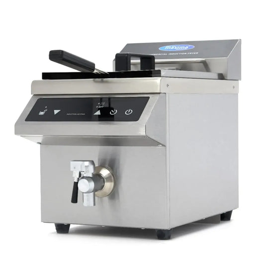 Friteuse à Induction 8L avec Panier et Robinet de Vidange