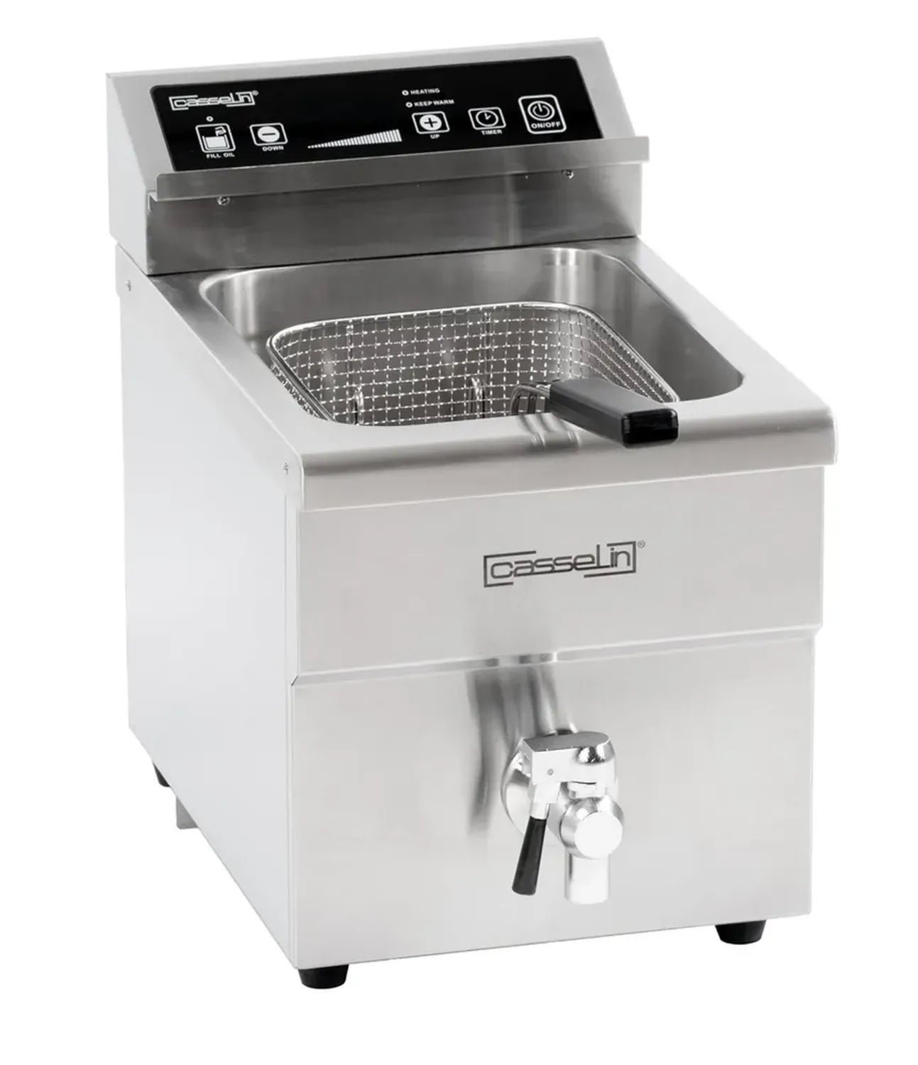 Casselin Friteuse à Induction avec Vanne de Vidange, Capacité 8L
