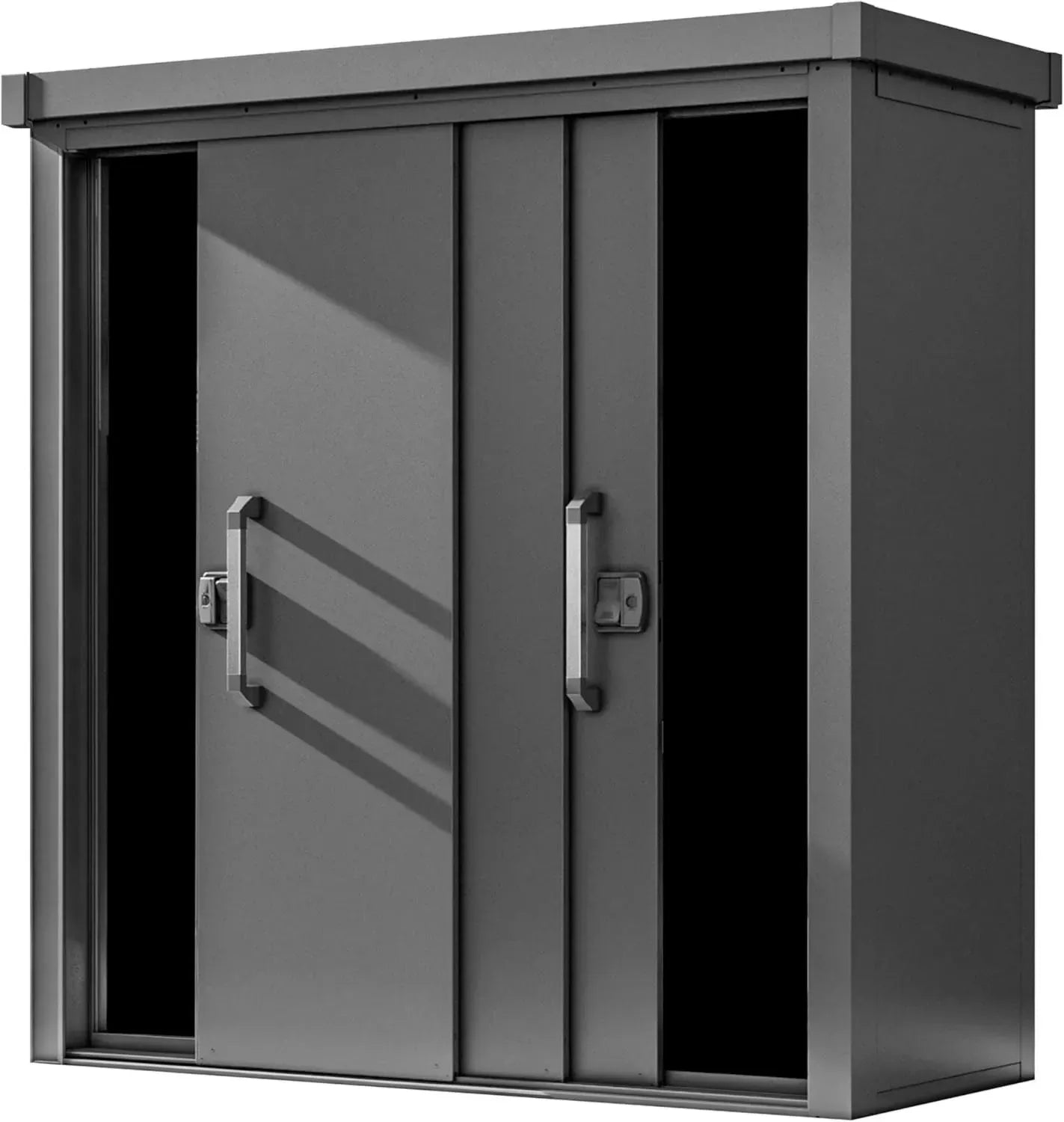 Armoire de Jardin en Métal Anthracite avec Plancher Inclus 180x78x191 cm
