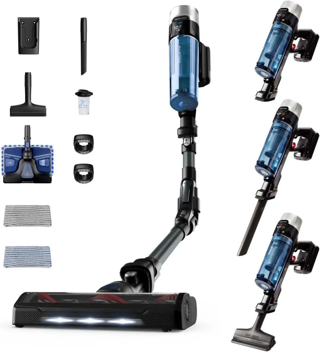 Aspirateur Balai Rowenta X-Force Flex 9.60 Aqua, Sans Fil, Multifonction, Puissance 100AW, Autonomie 45 min