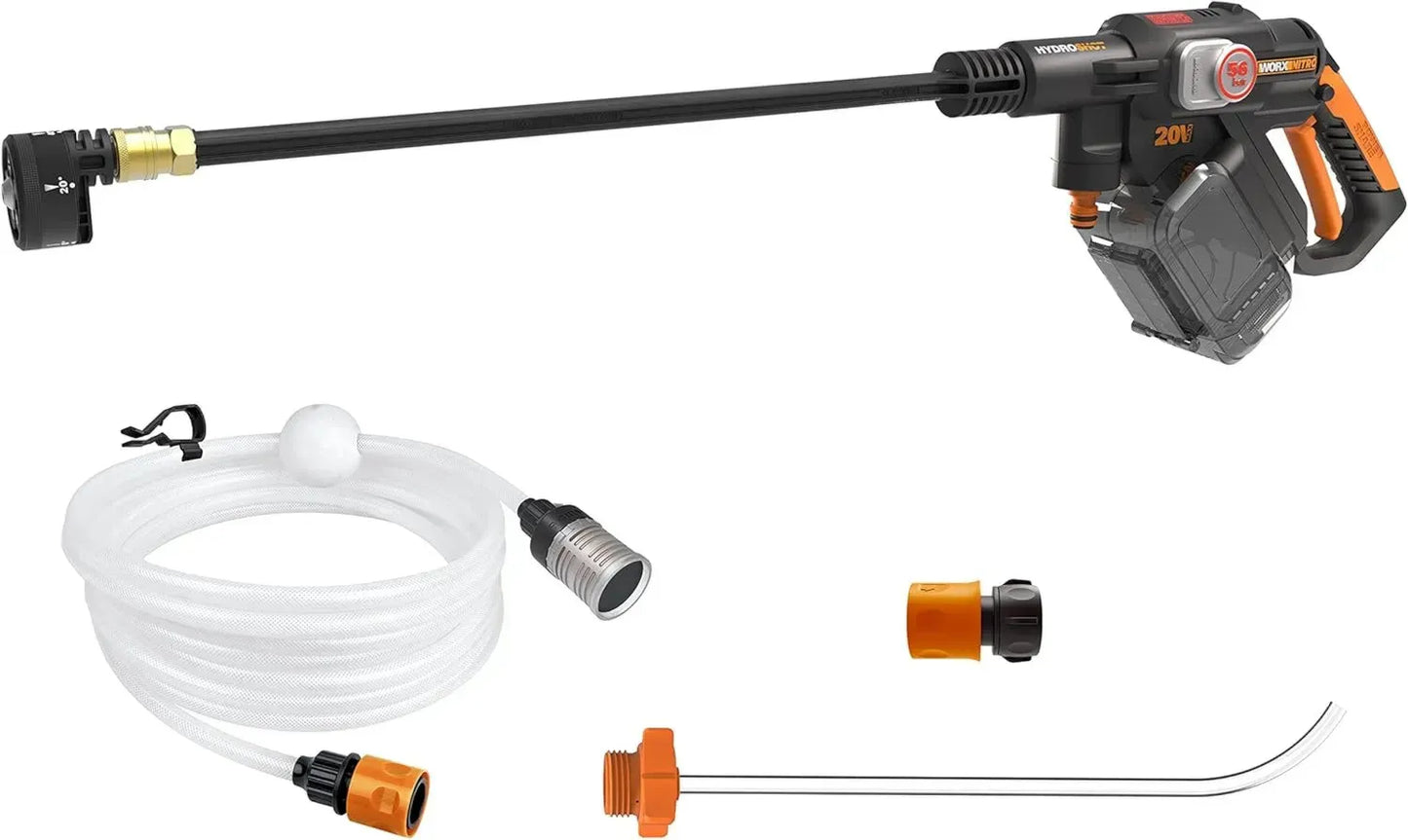Nettoyeur Haute Pression WORX 20V sans Fil, Outil Mobile Brushless, Utilisation Polyvalente, Buse Multifonction, Tuyau de 6m