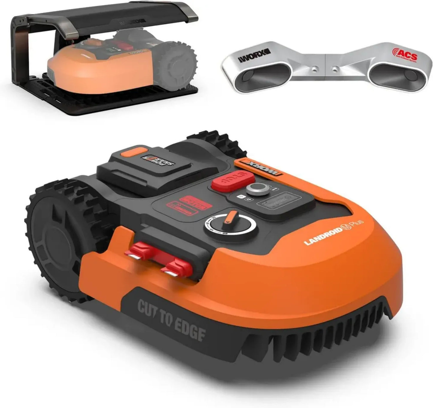 Robot Tondeuse Connectée WORX Landroid WR165E avec Système Anticollision et Abri pour 500m²