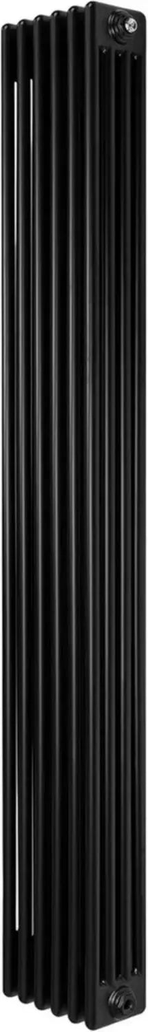 Radiateur vertical en acier noir 1800x290mm central à 4 colonnes
