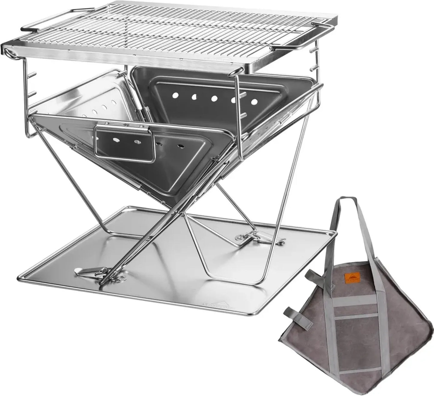 Barbecue Pliable en Acier Inoxydable pour Camping - Grand Format