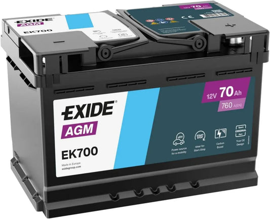 Batterie de Voiture EXIDE AGM 70Ah 760A pour Système Start-Stop