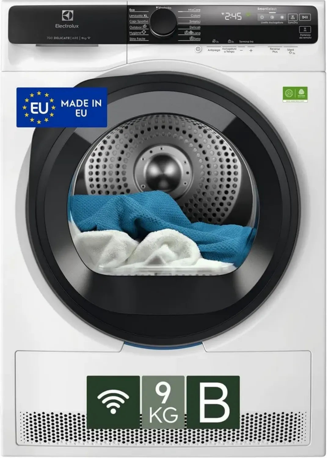Sèche-linge Electrolux 9 kg DelicateCare, Classe B, Technologie Anti-Plis
