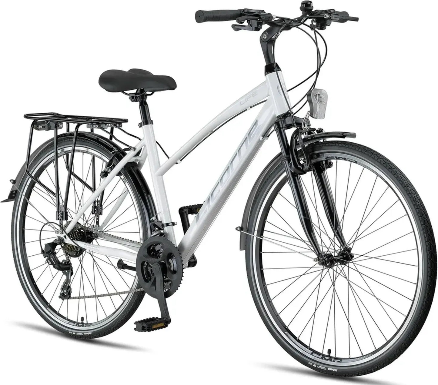 Vélo de Trekking Licorne 28 Pouces - Polyvalent pour Tous - Shimano 21 Vitesses