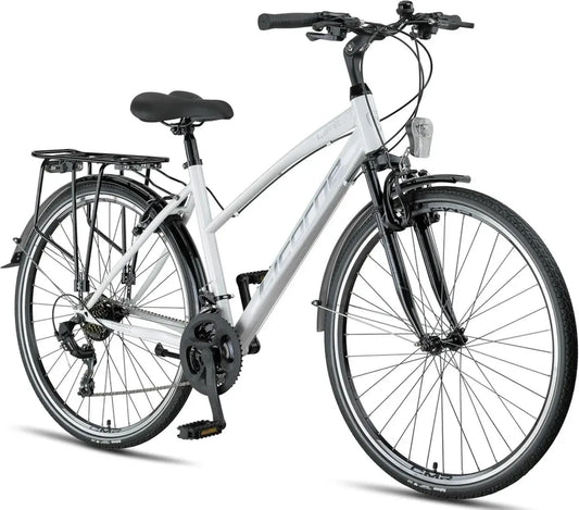 Vélo de Trekking Licorne 28 Pouces - Polyvalent pour Tous - Shimano 21 Vitesses