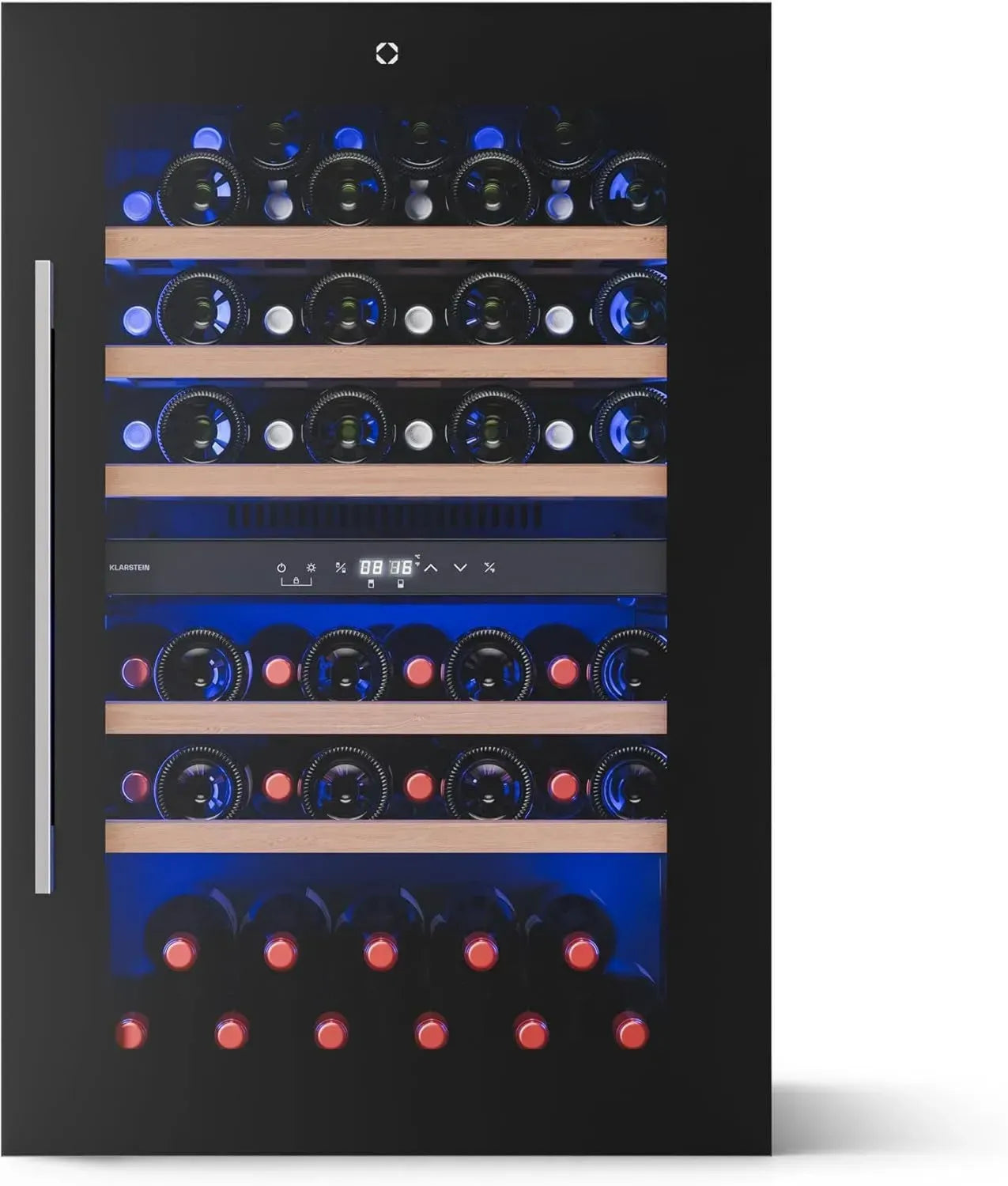 Klarstein Cave à Vin Encastrable 57 Bouteilles - Double Zone avec Contrôle Tactile et Éclairage LED