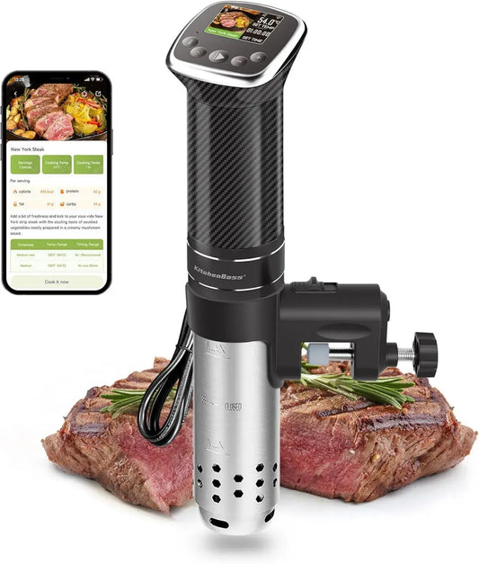 Cooker Sous Vide KitchenBoss 1100W avec Contrôle WiFi et Affichage LCD