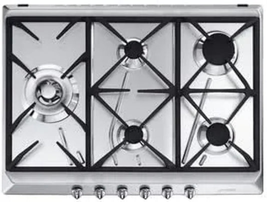 Plaque de Cuisson à Gaz 70cm Inox - SMEG SRV575GH5