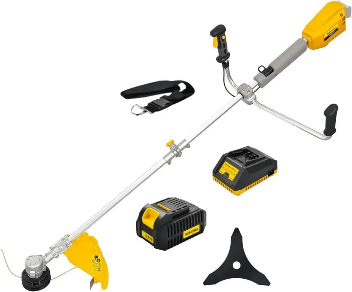 Débroussailleuse sans Fil 40V avec Batterie 4Ah et Chargeur - Coupe 43cm, Fil et Lame Inclus - Outil de Jardin de Haute Qualité