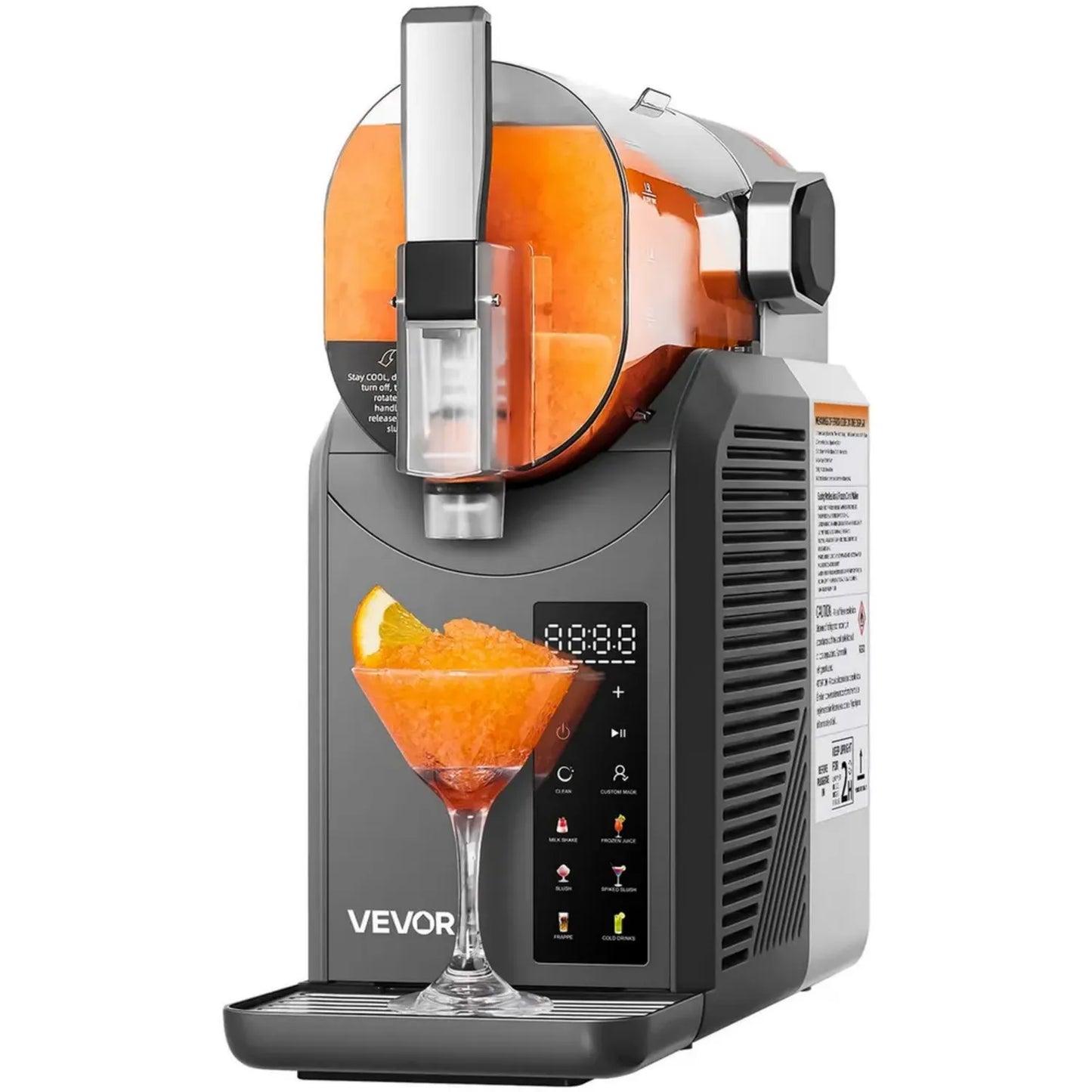 VEVOR Machine à Boissons Glacées 2 L, Acier Inoxydable, Distributeur Automatique de Granitas et Smoothies, Idéal pour Maison, Restaurants et Bars
