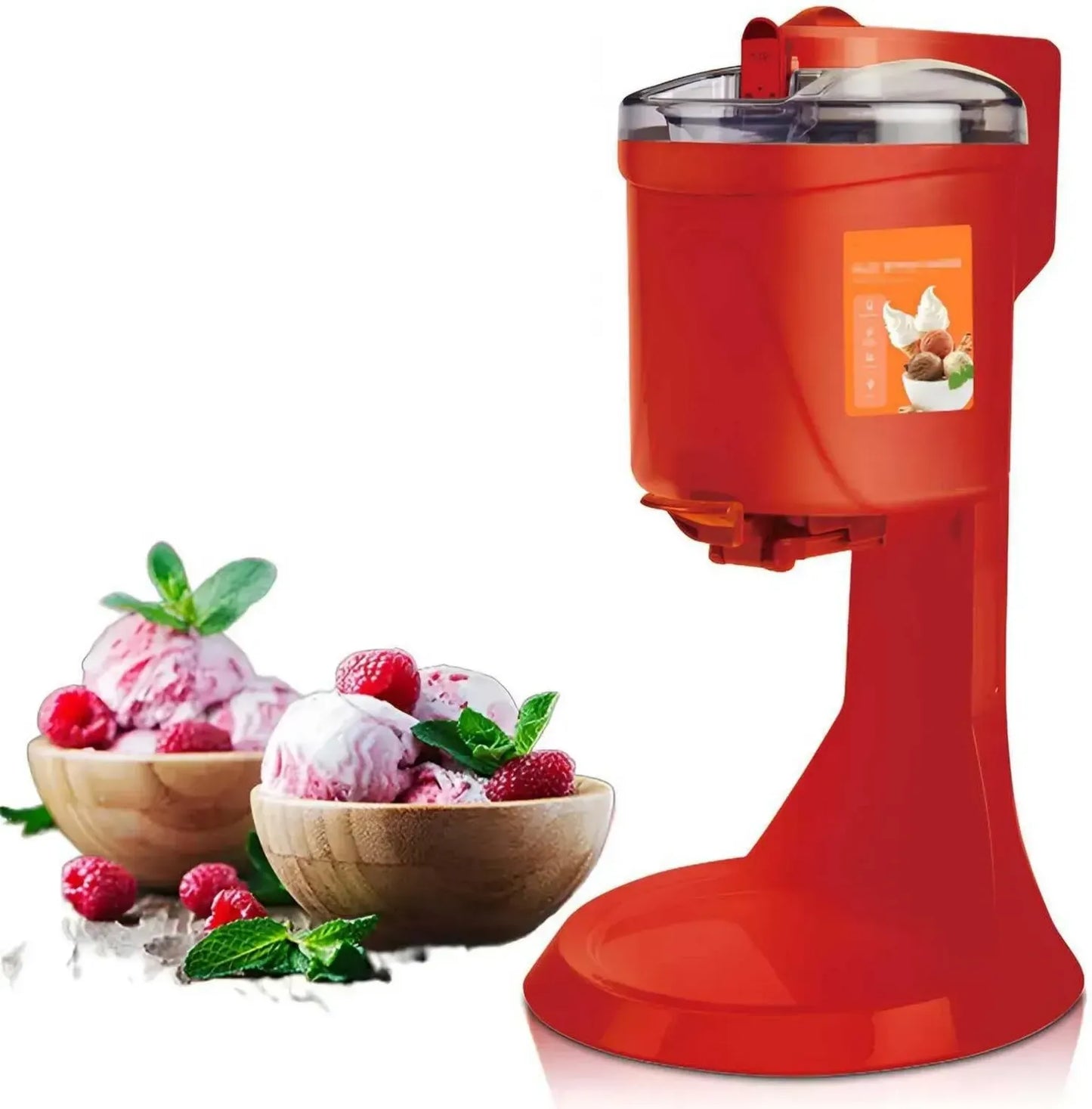 Sorbetière Italienne JXUANMM 1000Ml - Machine à Crème Glacée et Yaourt Glacé pour Maison - Rouge