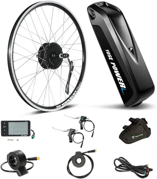 Kit de Conversion Vélo Électrique YOSE POWER 26'' à 28'' 36V 250W/350W Moteur Arrière avec Batterie Intégrée 36V 13Ah/18Ah